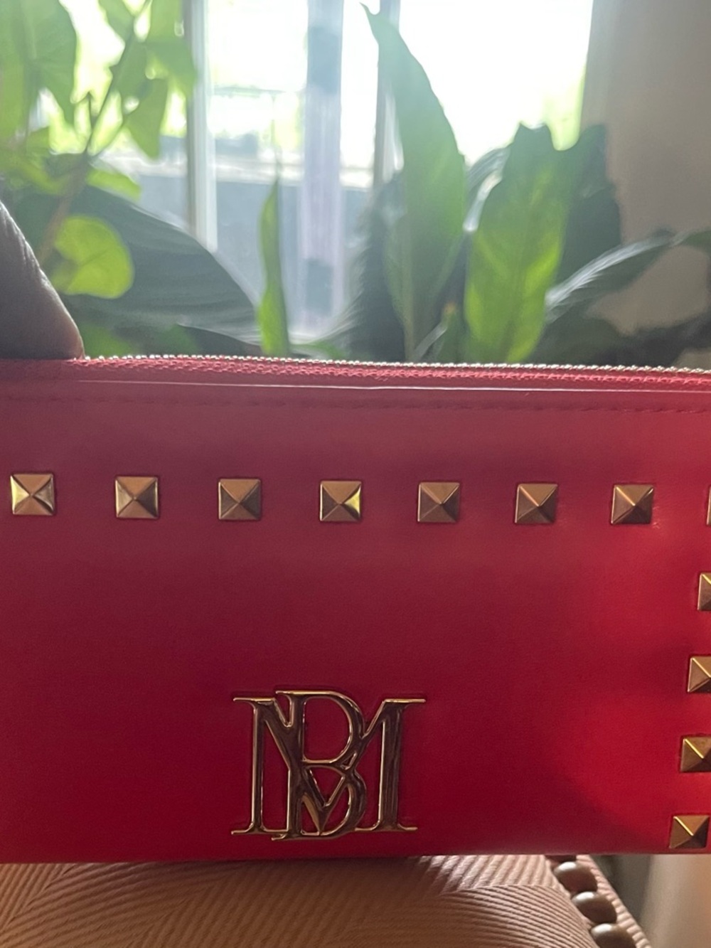 Badgley Mischka Red Studded wallet. NWOT